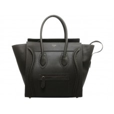 Celine Luggage Medium Tote in kalfsleer, donkergroen