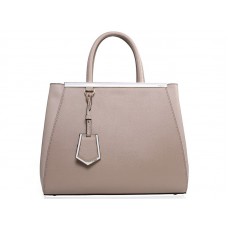 Fendi 2jours Tote Bag van kalfsleer, lichtgrijs