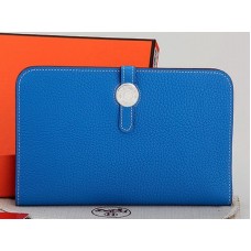 Hermes Dogon Togo originele leren portemonnee in blauw