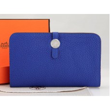Hermes Dogon Togo Original leren portemonnee in elektrisch blauw