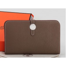 Hermes Dogon Togo Original leren portemonnee in kaki