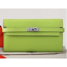 Hermes Epsom Original Kalfsleren Kelly Lange Portemonnee Groen