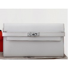 Hermes Epsom Original Kalfsleren Kelly Lange Portemonnee Wit