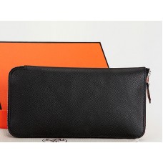 Hermes portemonnee met ritssluiting, origineel Epsom kalfsleer, zwart