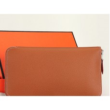 Hermes portemonnee met rits, origineel Epsom kalfsleer, camelkleurig