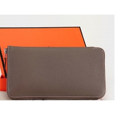 Hermes portemonnee met rits, origineel Epsom kalfsleer, donker kaki
