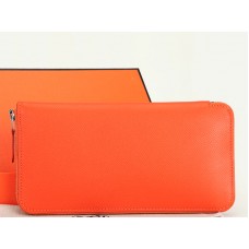 Hermes portemonnee met ritssluiting, origineel Epsom kalfsleer, oranje