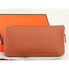 Hermes portemonnee met rits, origineel leer, camelkleurig