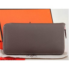 Hermes portemonnee met rits, origineel leer, grijs