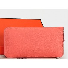 Hermes portemonnee met rits, origineel leer, roze