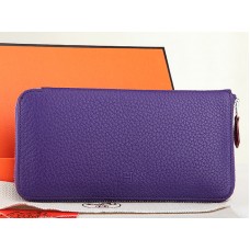 Hermes portemonnee met rits, origineel leer, paars