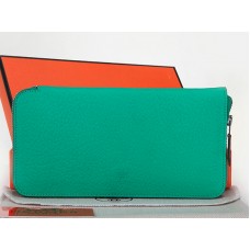 Hermes portemonnee met rits, origineel leer, watermeloengroen