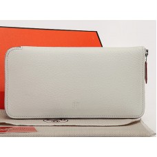 Hermes portemonnee met rits, origineel leer, watermeloen wit