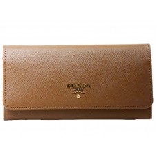 Prada portemonnee van saffianoleer, bruin