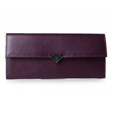 Prada portemonnee van Saffiano kalfsleer met dubbele vouw, paars