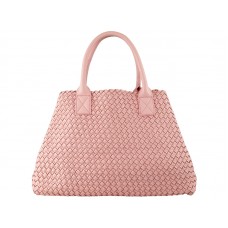 Bottega Veneta Barcelona Cabat Met Stiksels Lichtroze