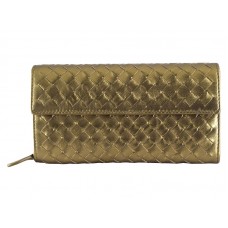 Bottega Veneta Intrecciato Nappa Continental portemonnee met gouden knoop