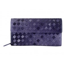 Bottega Veneta Intrecciato Nappa Continental Portemonnee Met Knoop Paars