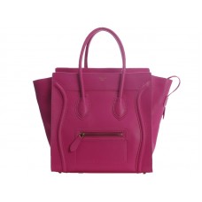 Celine Luggage Medium Tote in kalfsleer, felroze