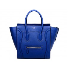 Celine Luggage Medium Tote in kalfsleer, koningsblauw
