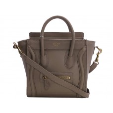 Celine Luggage Mini Tote in kalfsleer kaki