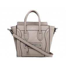 Celine Luggage Mini Tote in kalfsleer, licht kaki