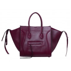 Celine Luggage Phantom Square Tote Bag Wijnrood met Zwarte Afwerking