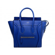 Celine Luggage kleine tas in blauw kalfsleer