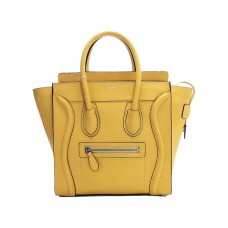 Celine Luggage kleine tas in geel kalfsleer
