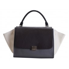 Celine Trapeze schoudertas van meerkleurig kalfsleer in de kleuren chocoladebruin/grijs/crème