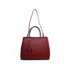 Fendi 2jours Tote Bag van kalfsleer, bordeauxrood