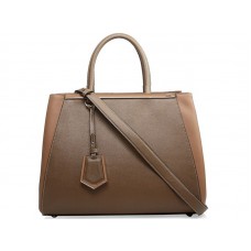 Fendi 2jours Tote Bag van kalfsleer in kaki