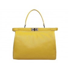 Fendi Peekaboo tas van kalfsleer in geel
