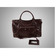 Balenciaga Le Dix Motorcycle Bag Medium Donkere Chocolade