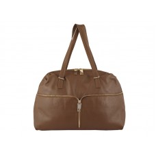 Fendi schoudertas met ritssluiting aan de voorkant van rundleer, bruin