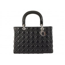 Grote Dior tas van lamsleer, zwart
