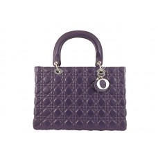 Grote Dior tas van lamsleer, paars