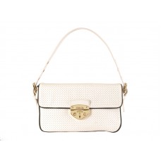 Prada Perforated Collection schoudertas van rundleer in het wit
