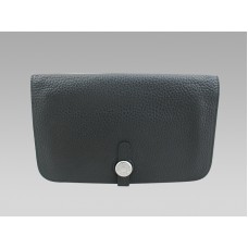 Hermes Dogon Togo leren portemonnee/tasje zwart