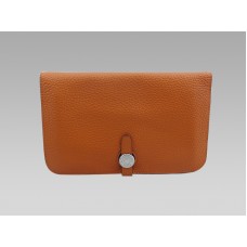 Hermes Dogon Togo leren portemonnee/tasje oranje