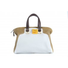 Lente/Zomer 2012 Fendi Colorblock Chameleon Convertible Tote Beige/Wit/Bruin