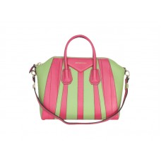 Grote Givenchy Antigona tas, tweekleurig, felroze en groen.