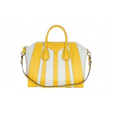 Grote Givenchy Antigona tas, tweekleurig geel en wit.