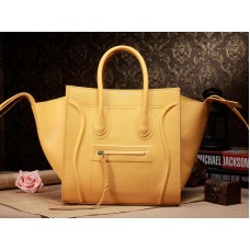 Celine Luggage Phantom Square Tote Bag Epsom Leather Geel