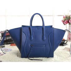 Celine Luggage Phantom Square Tote Bag Togo Leer Koningsblauw