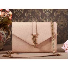 YSL Small Monogram Satchel Donkerbeige Korreltextuur Matelassé Leer
