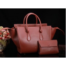 Celine Tie Nano handtas met handvat, bruin leer