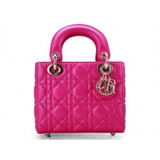 Dior Nano leren tas met goudkleurige hardware en felroze accenten