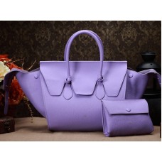 Celine Tie Nano handtas met handvat, paars leer