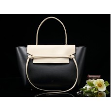 Celine Mini Belt Bag van glad kalfsleer, zwart met beige accenten